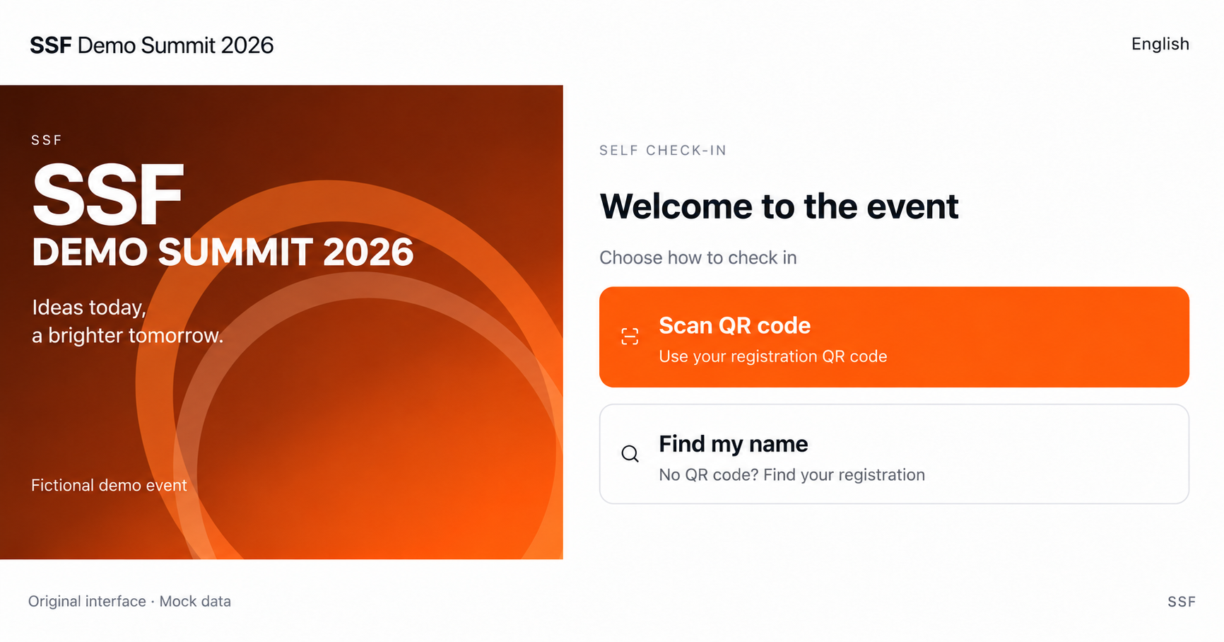Kiosk welcome screen